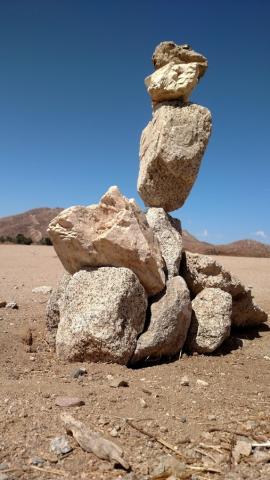 rock sculpture near lake perris